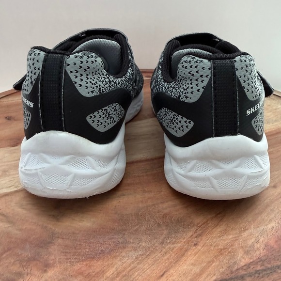 Skechers Microspec Max Kids Black Grey Size 1 US YouthSneakers 403920L - Picture 6 of 12